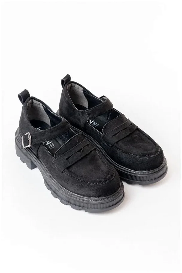 Kadın Loafer Ayakkabı Ayakkabı Tabanlı Süet Yüksek Casual Günlük görsel 6