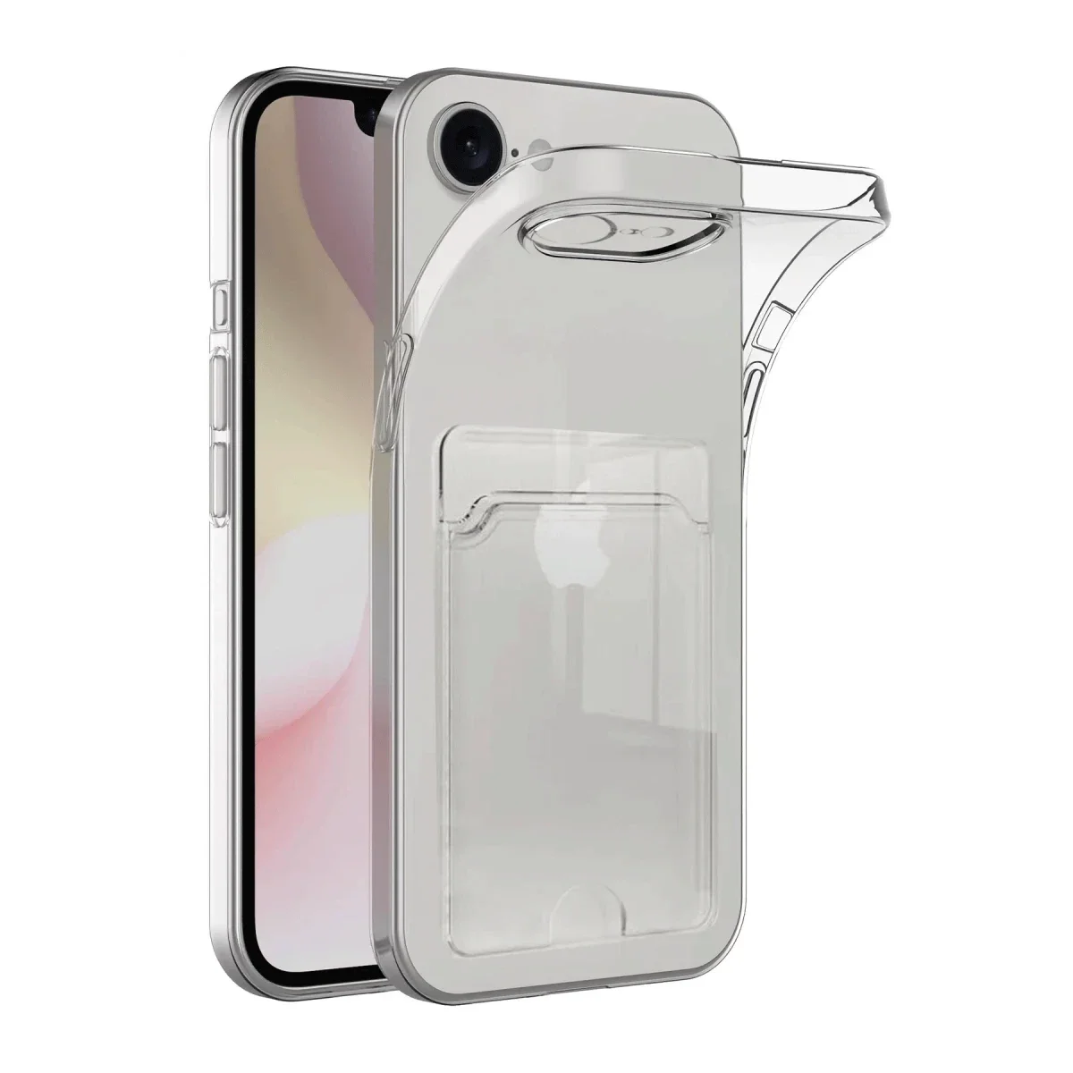 Apple iPhone 16E Kılıf Kart Şeffaf Silikon - Şeffaf görsel 2