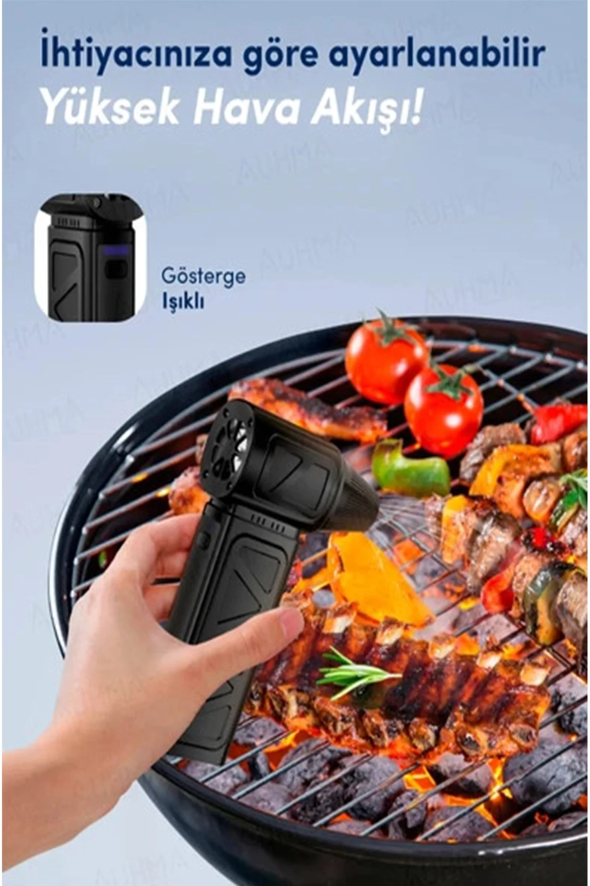 Mini Turbo Fan 130.000 RPM Şarjlı 8000 Mah Batarya 4 Vitesli Taşınabilir Elektrikli Hava Üfleyici Kompresörü görsel 4