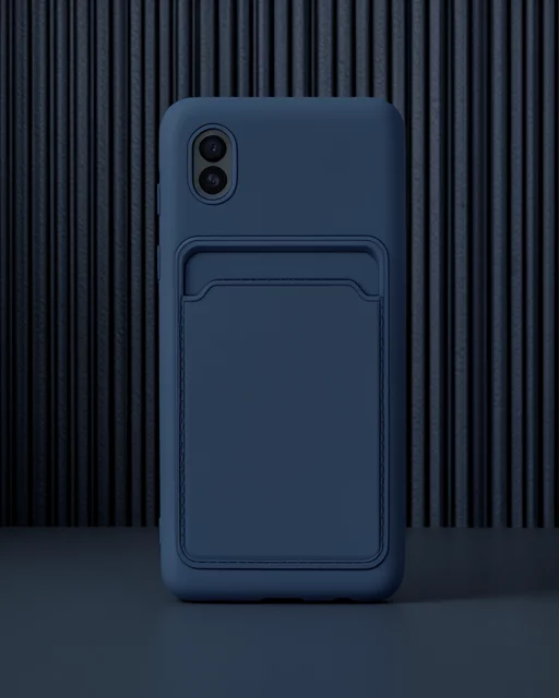 Samsung Galaxy A01 Core Kılıf Kelvin Kartvizitli Silikon - Lacivert