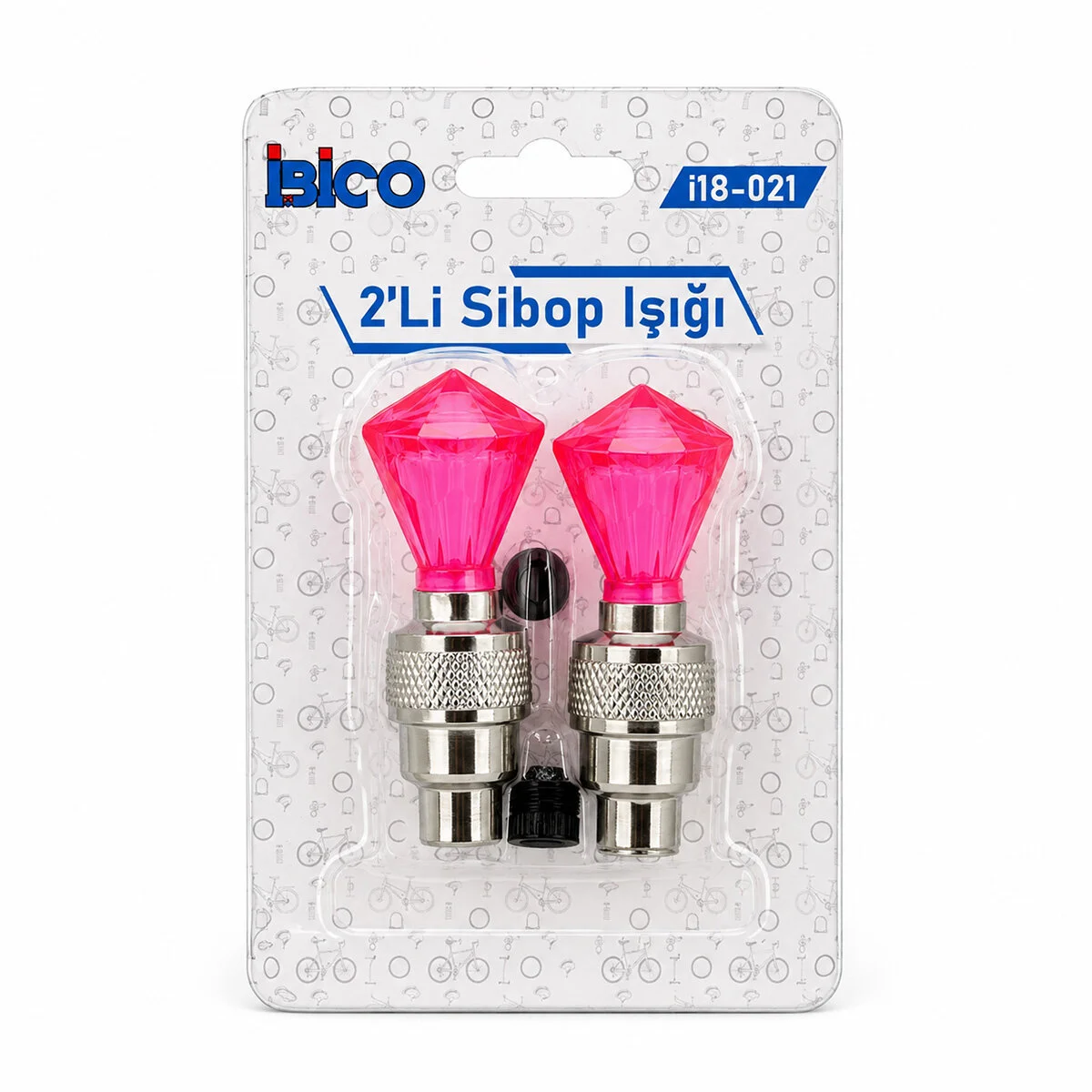 2PCS Pembe Elmas Kesim Prizma Model Sibop Işık Pilli Bisiklet - Motor - Araç Hareket Sensörlü İ18-021