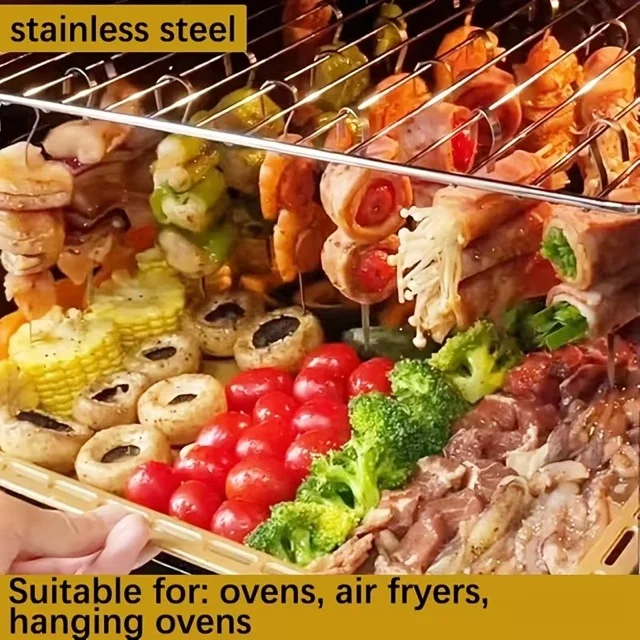 10 Adet Paslanmaz Çelik Mangal Şişi Seti – 20 Cm Metal Çöp Şiş Ve Izgara Şişleri görsel 4