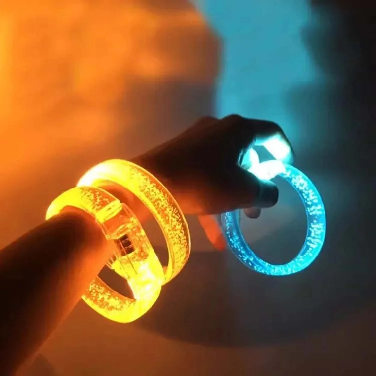 Turuncu Led Işıklı Baskı Yapılabilen Pilli Bileklik Bilezik 1,5 cm Genişlik görsel 4