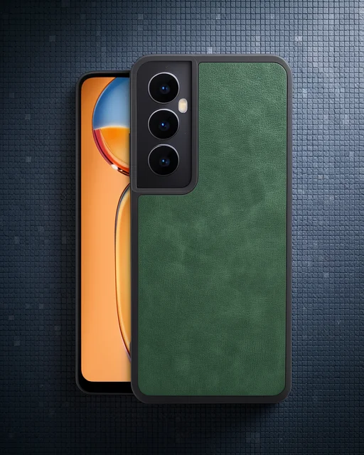 Realme C65 Kılıf Aras Deri Kapak - Koyu Yeşil
