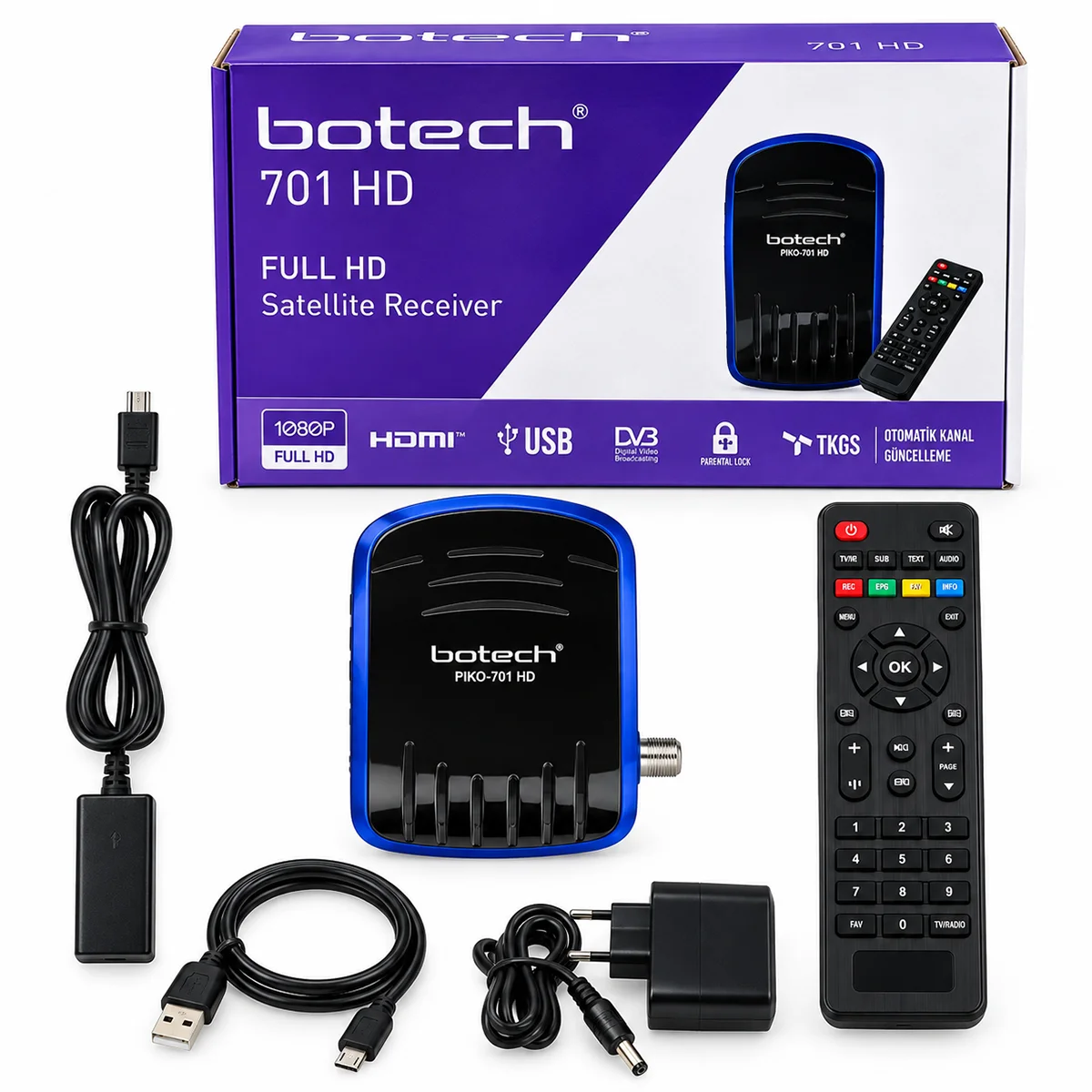 Full HD Dijital Uydu Alıcısı HDMI USB WiFi görsel 3