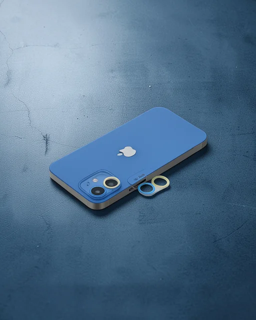 Apple İphone 12 Mini Renkli Kamera Lens Koruma Cam - Sarı-mavi