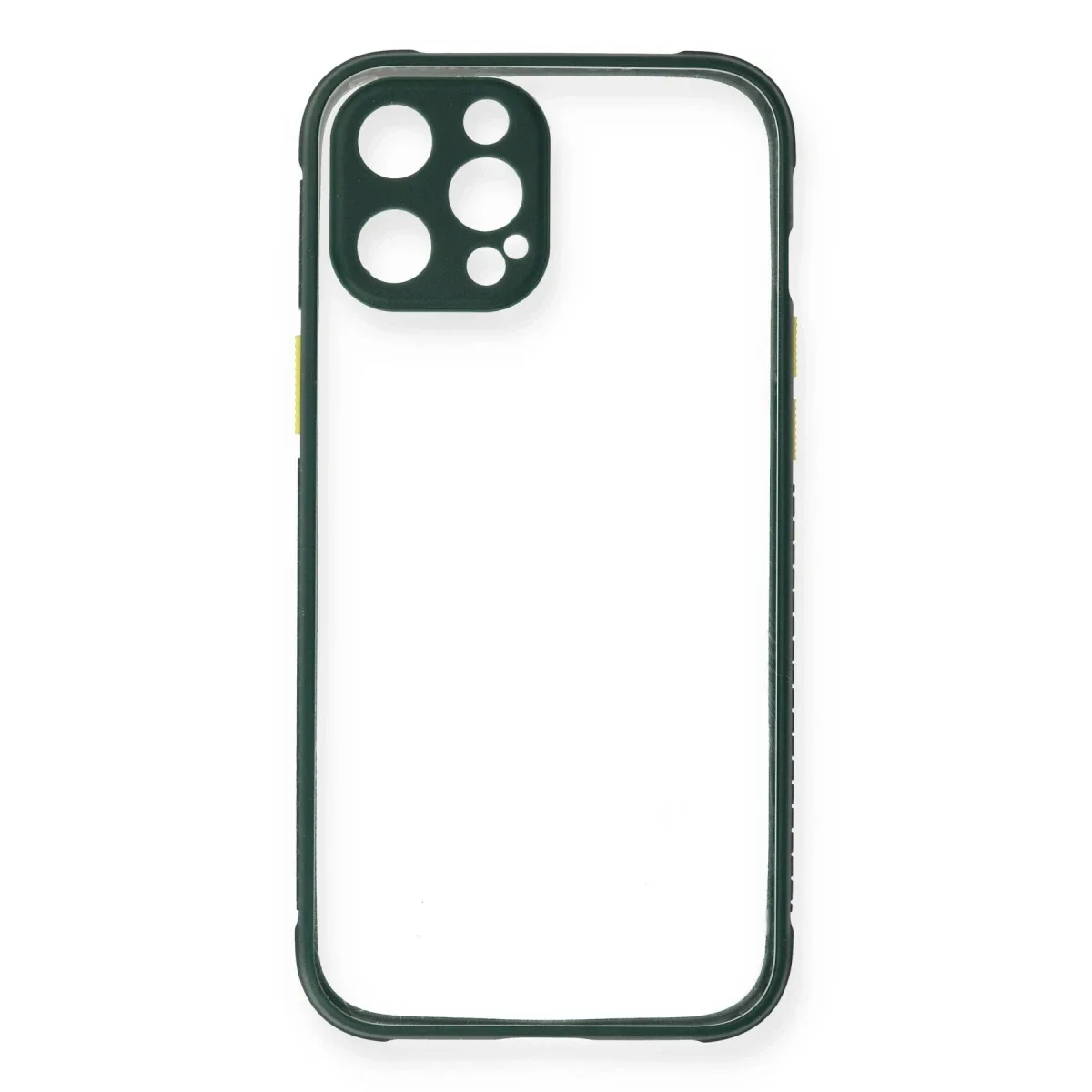Apple iPhone 12 Pro Kılıf Miami Şeffaf Silikon - Koyu Yeşil görsel 2