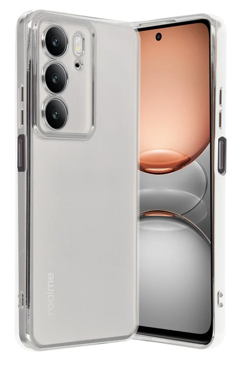 Realme C75 4G Kılıf Razer Lensli Silikon - Gümüş