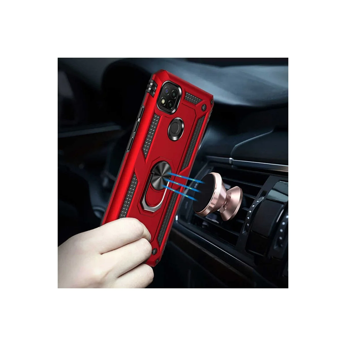 Xiaomi Redmi 9c Kılıf Sofya Yüzüklü Silikon Kapak - Rose görsel 8