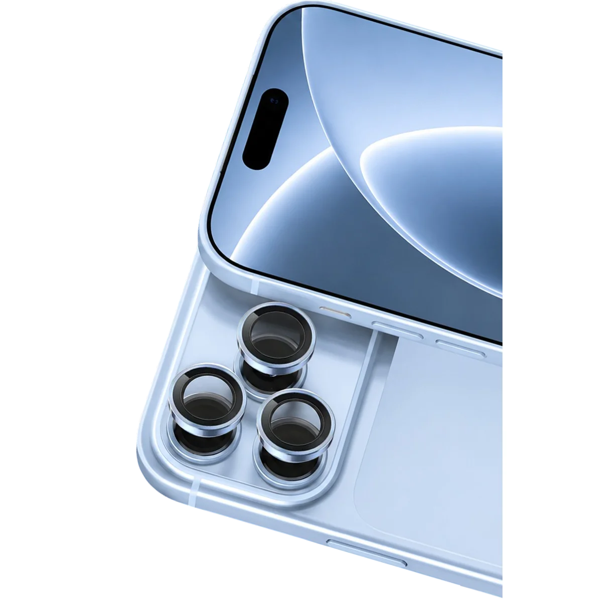 Apple iPhone 18 Pro Raze Metal Kamera Lens - Açık Mavi görsel 2