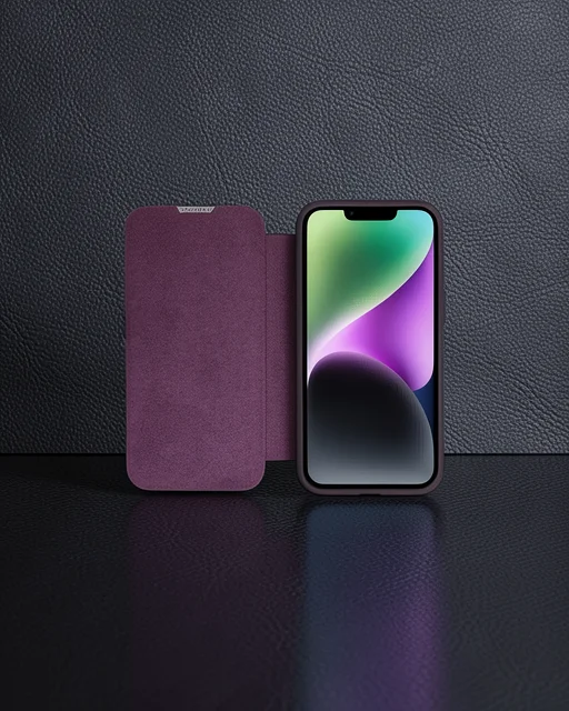 Apple İphone 13 Pro Max Kılıf Dolpin Kapaklı - Derin Mor