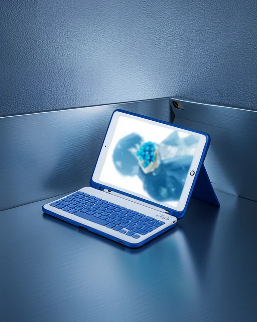Apple İpad Pro 11 (2024) Kılıf Kc01 Smart Klavyeli Tablet Kılıfı - Açık Mavi