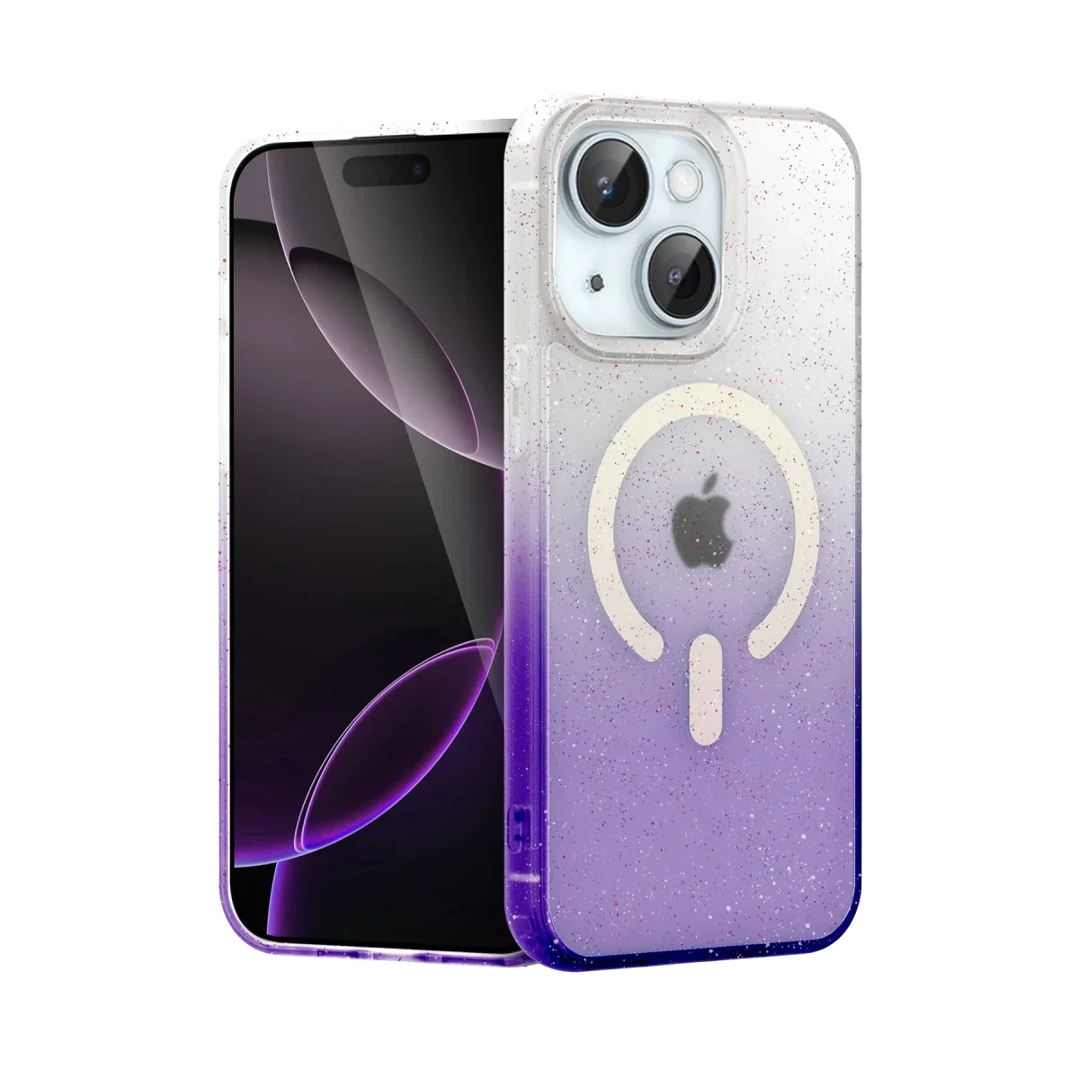 Apple iPhone 14 Pummel Shiny Magsafe Kapak - Mor