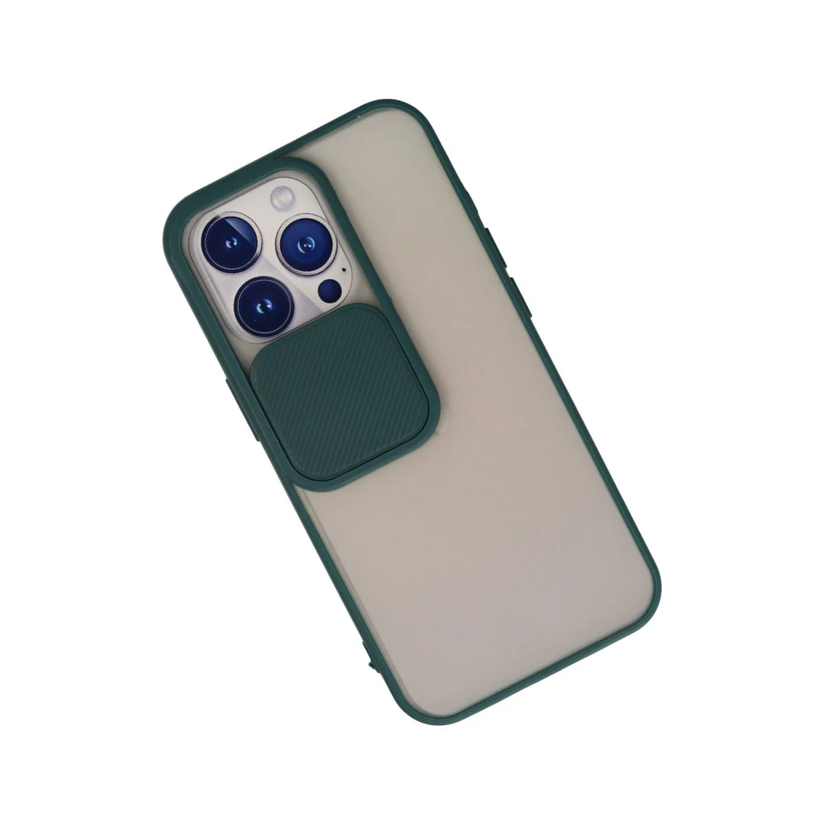 Apple İphone 13 Pro Kılıf Palm Buzlu Kamera Sürgülü Silikon - Yeşil görsel 3