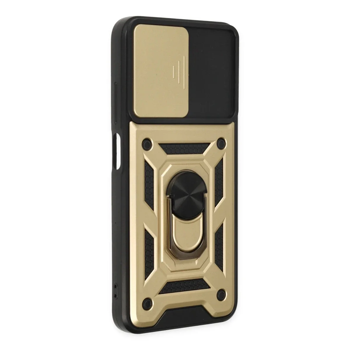Xiaomi Poco M5 Kılıf Pars Lens Yüzüklü Silikon - Gold görsel 2