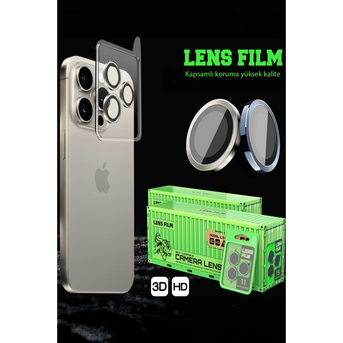 Xiaomi Redmi Note 14 Pro 4g Raze Metal Kamera Lens - Siyah görsel 2