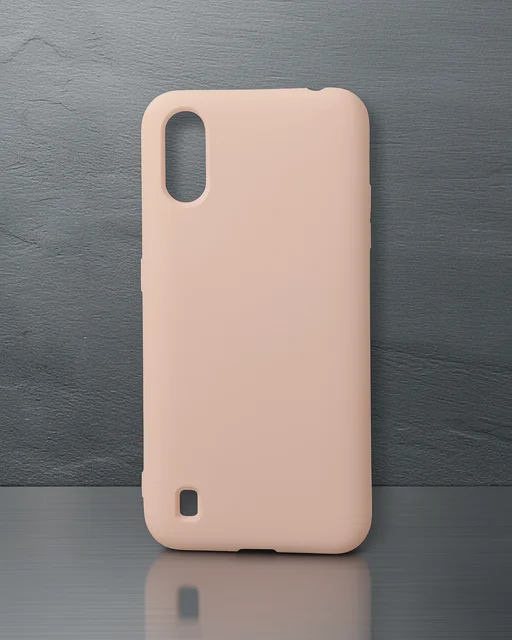 Samsung Galaxy A01 Kılıf Nano İçi Kadife Silikon - Pudra