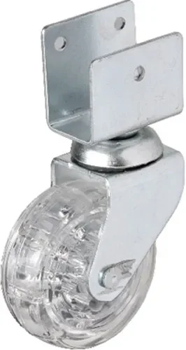 328 - 50x20 mm Şeffaf Makaralı Kısa U Tablalı Teker 4 Adet