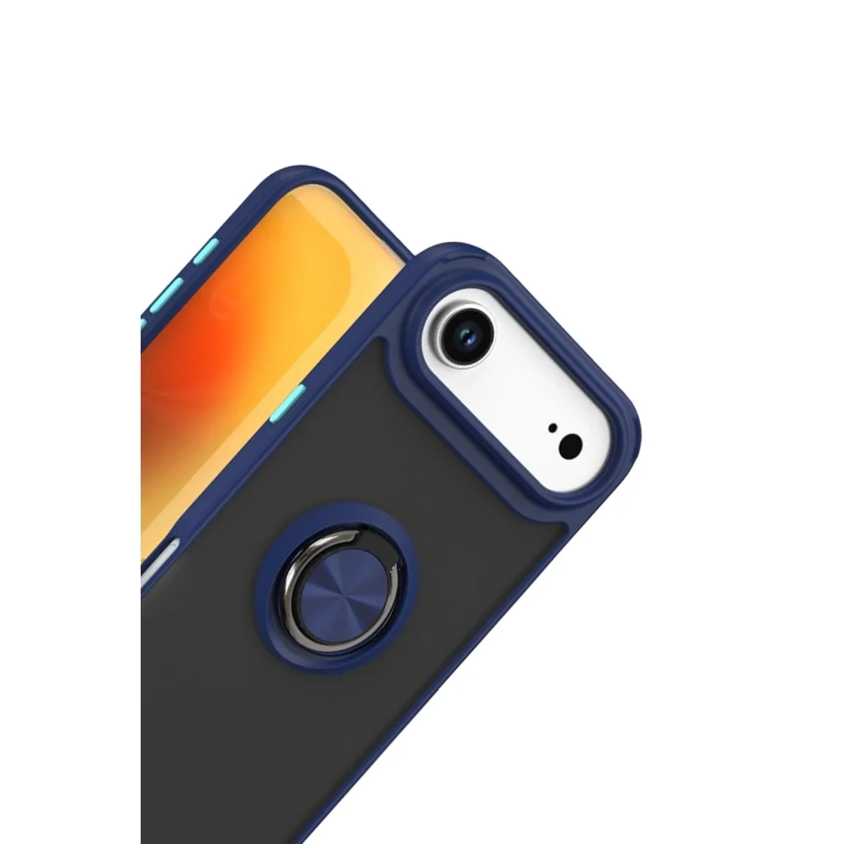 Apple İphone 17 Air Montreal Yüzüklü Silikon Kapak - Lacivert görsel 2