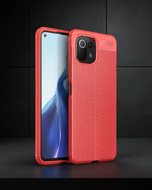 Xiaomi Mi 11 Lite Kılıf Auto Focus Kapak - Kırmızı