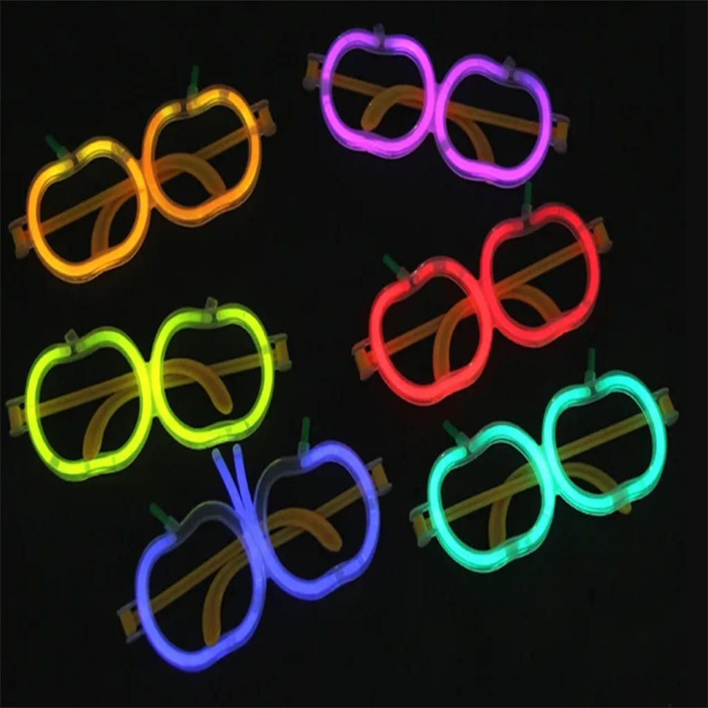 Glow Stick Elma Gözlük - Glow Partisi Gözlüğü - Glow Stick Gözlük 12 Adet görsel 2