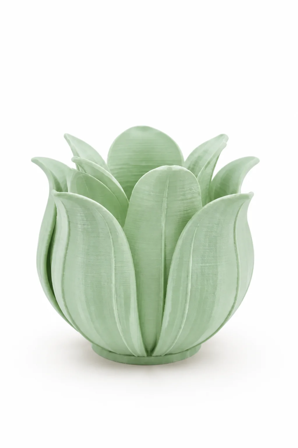 3D Baskı Lotus Yapraklı Vazo - Dekoratif Çiçeklik-Mint görsel 3