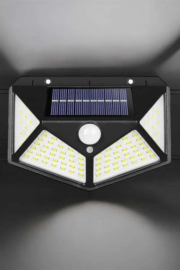 Güneş Enerjili Bahçe Aydınlatma Lambası Solar 100 Led Lamba görsel 5