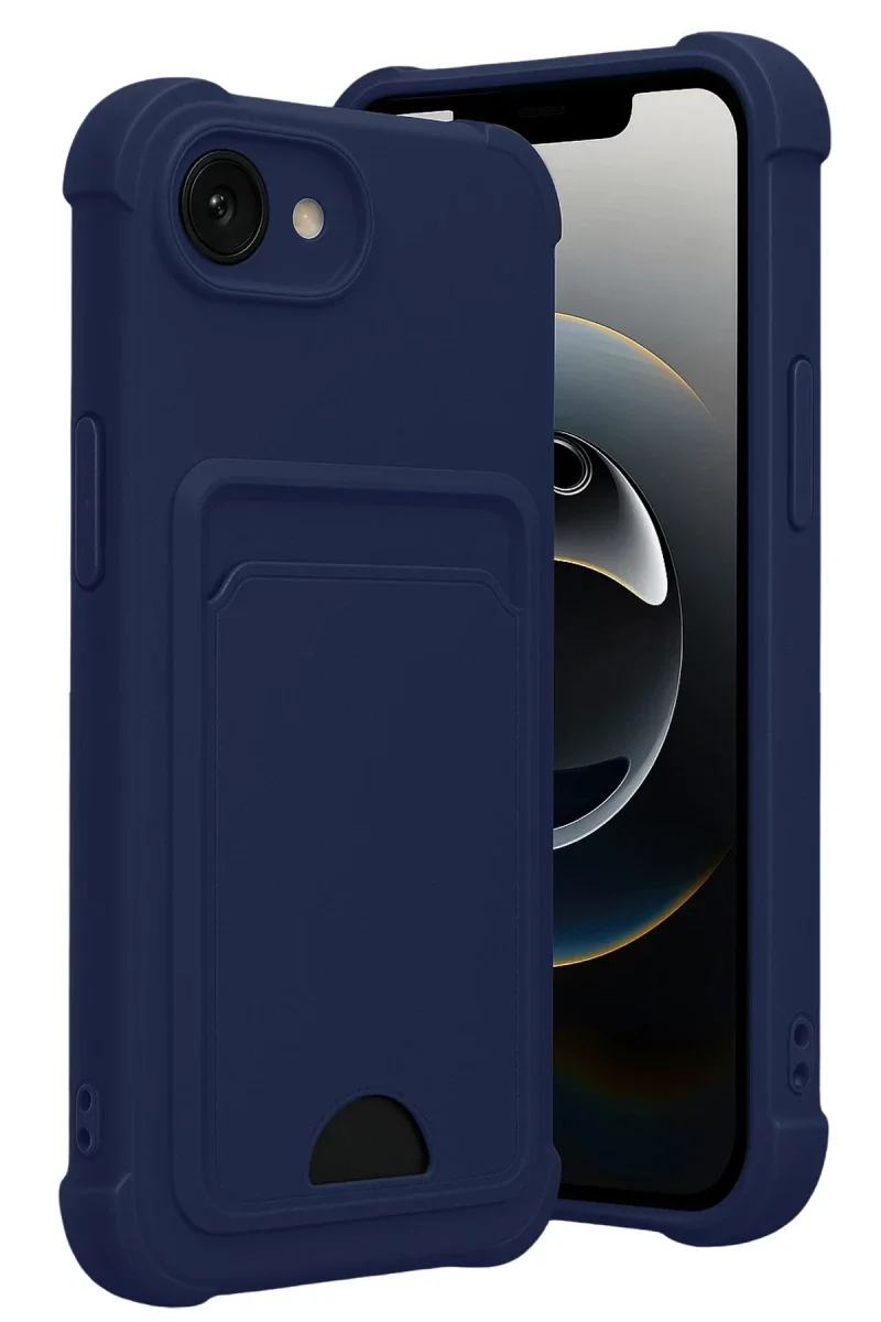Apple iPhone 16E Kelvin Kartvizitli Silikon - Lacivert