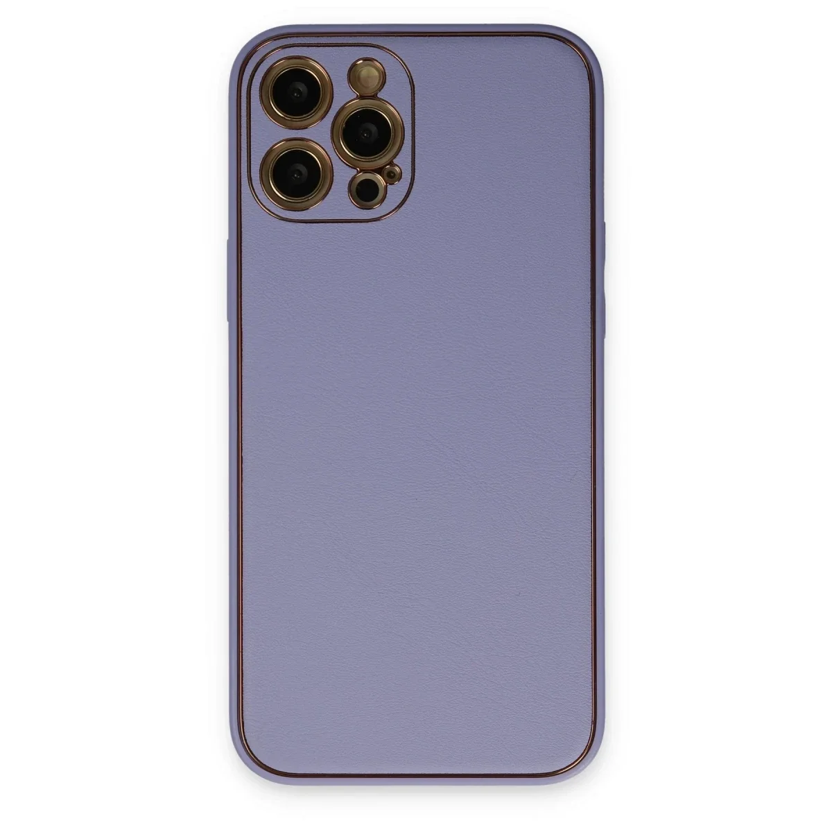 Apple iPhone 12 Pro Kılıf Coco Deri Silikon Kapak - Açık Lila