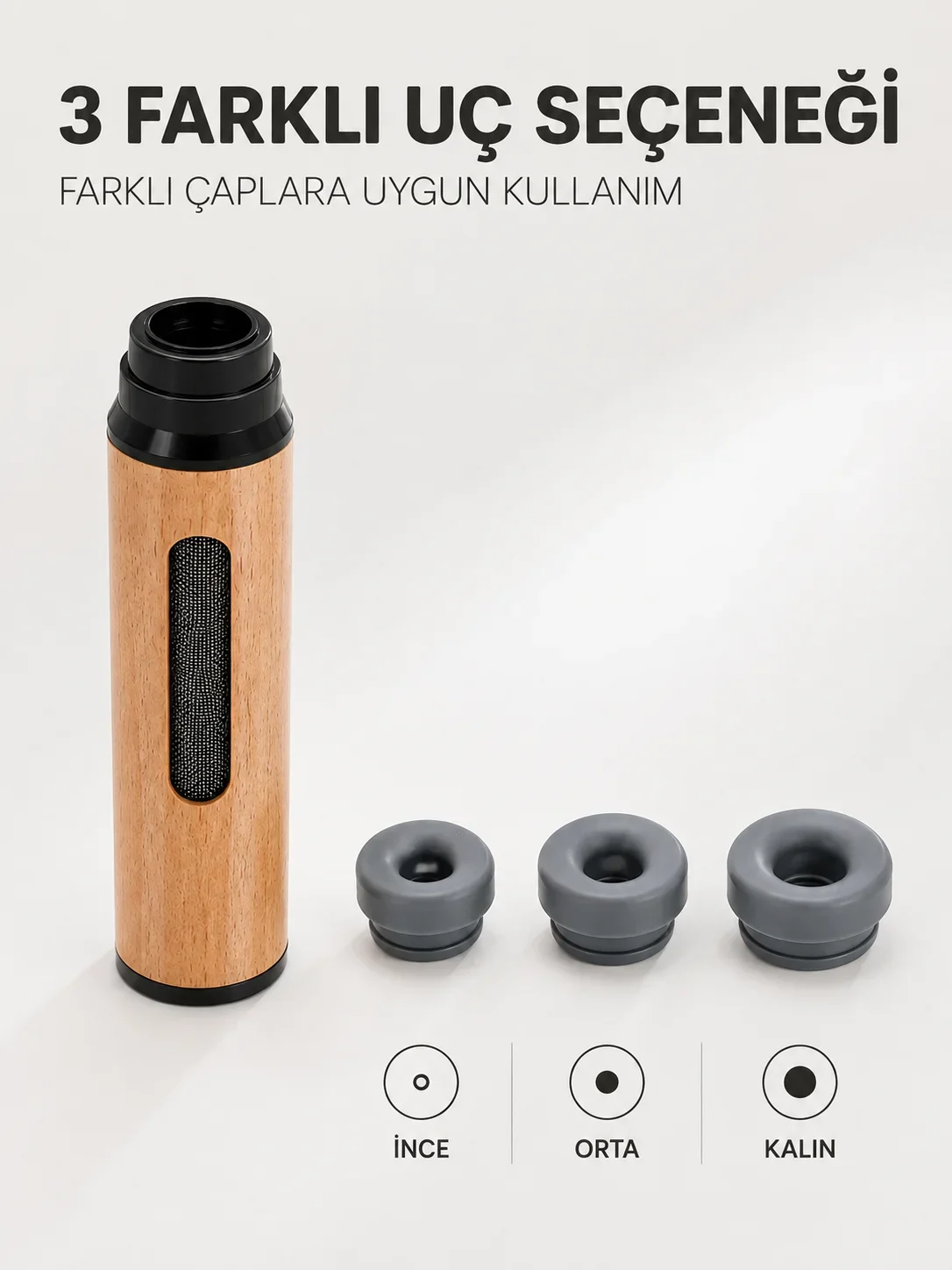 Taşınabilir Küllük İnce Orta Kalın 3 Farklı Uçlu ni Küllük