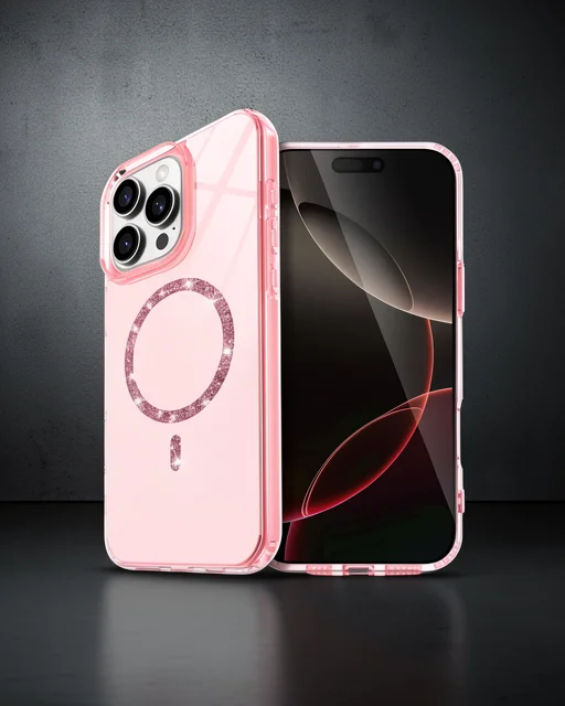 Apple İphone 16 Pro Max Live Diamond Magsafe Kapak - Pembe