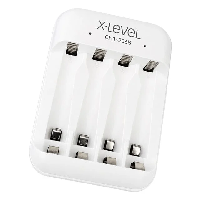 X-LEVEL CH1-206B 4 Yuvalı USB-C Girişli Akıllı AA/AAA Ni-MH Hızlı Pil Şarj Cihazı görsel 3