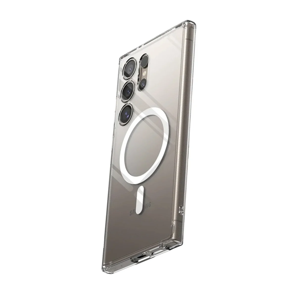 Samsung Galaxy S24 Ultra Kılıf Magneticsafe Şeffaf Silikon - Şeffaf görsel 2