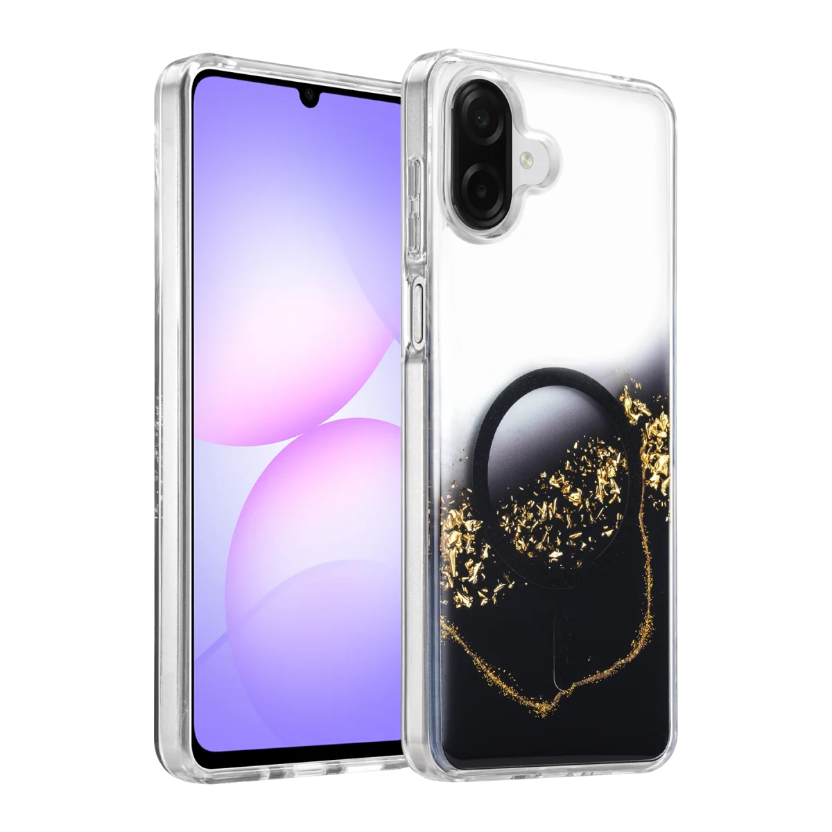 Onegif Samsung Galaxy A07 4G Lotus Simli Magsafe Kapak - Siyah