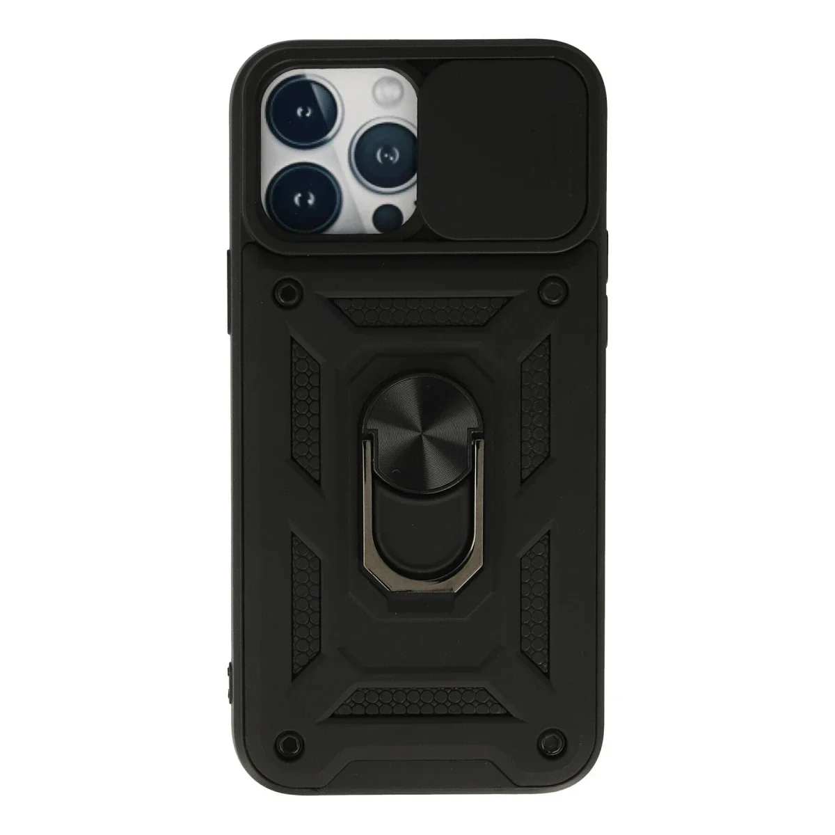 Apple iPhone 13 Pro Kılıf Pars Lens Yüzüklü Silikon - Siyah