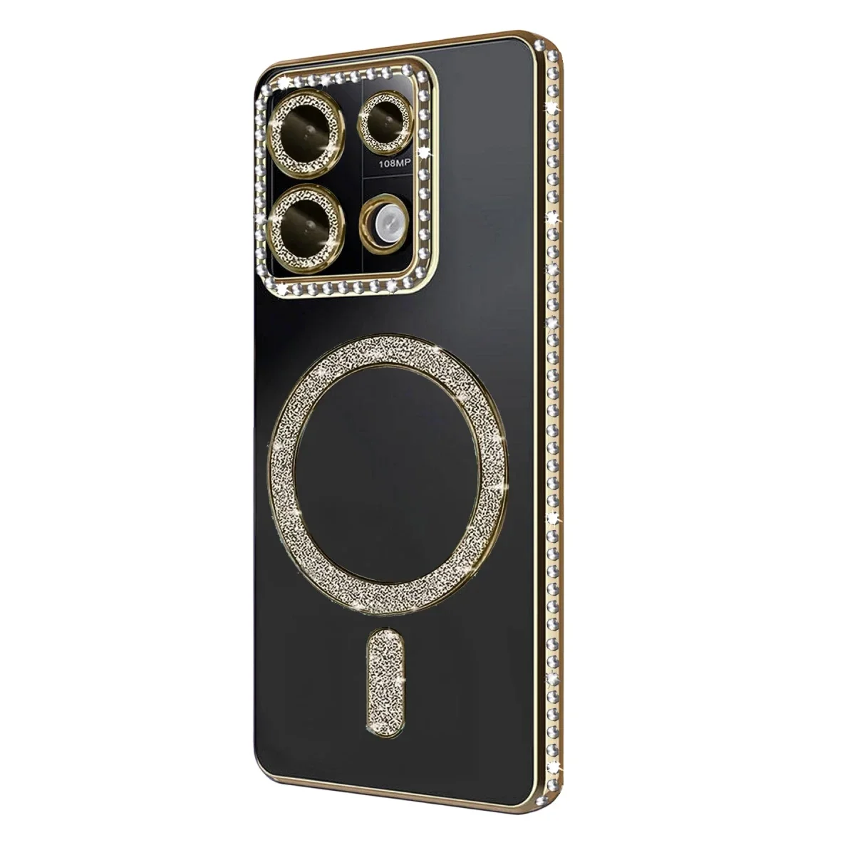 Xiaomi Redmi Note 13 Pro 4G Joke Simli Magneticsafe Kılıf - Gold görsel 3