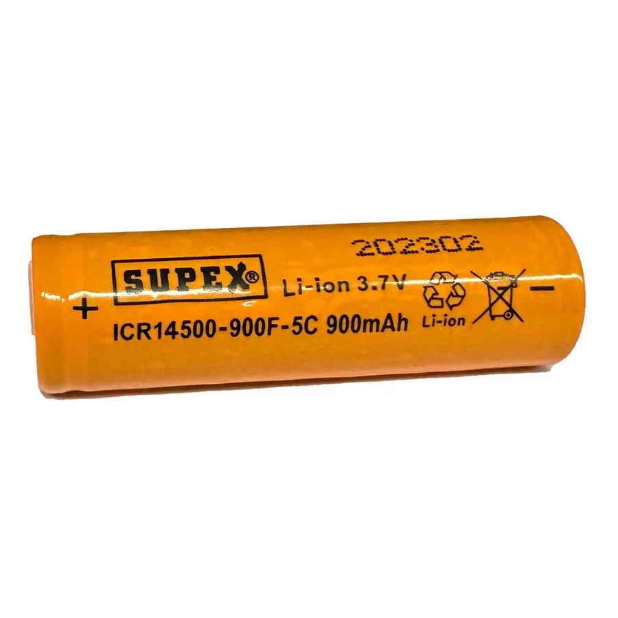 ICR14500-900F-5C Lityum Ion 3.7V 900mAh 5C Deşarj Akımı Düz Kafa Pil görsel 2