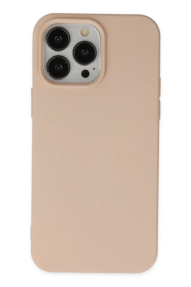 Apple iPhone 15 Pro Kılıf Nano içi Kadife Silikon - Pudra