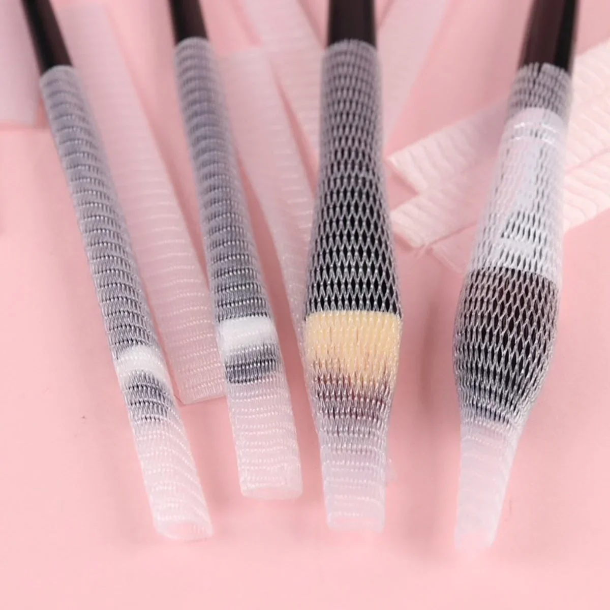 Makyaj Far Allık Kontür Eyeliner Fırça Malzemeleri Ürünleri Koruyucu File Kapak Örgü Kılıf S görsel 3