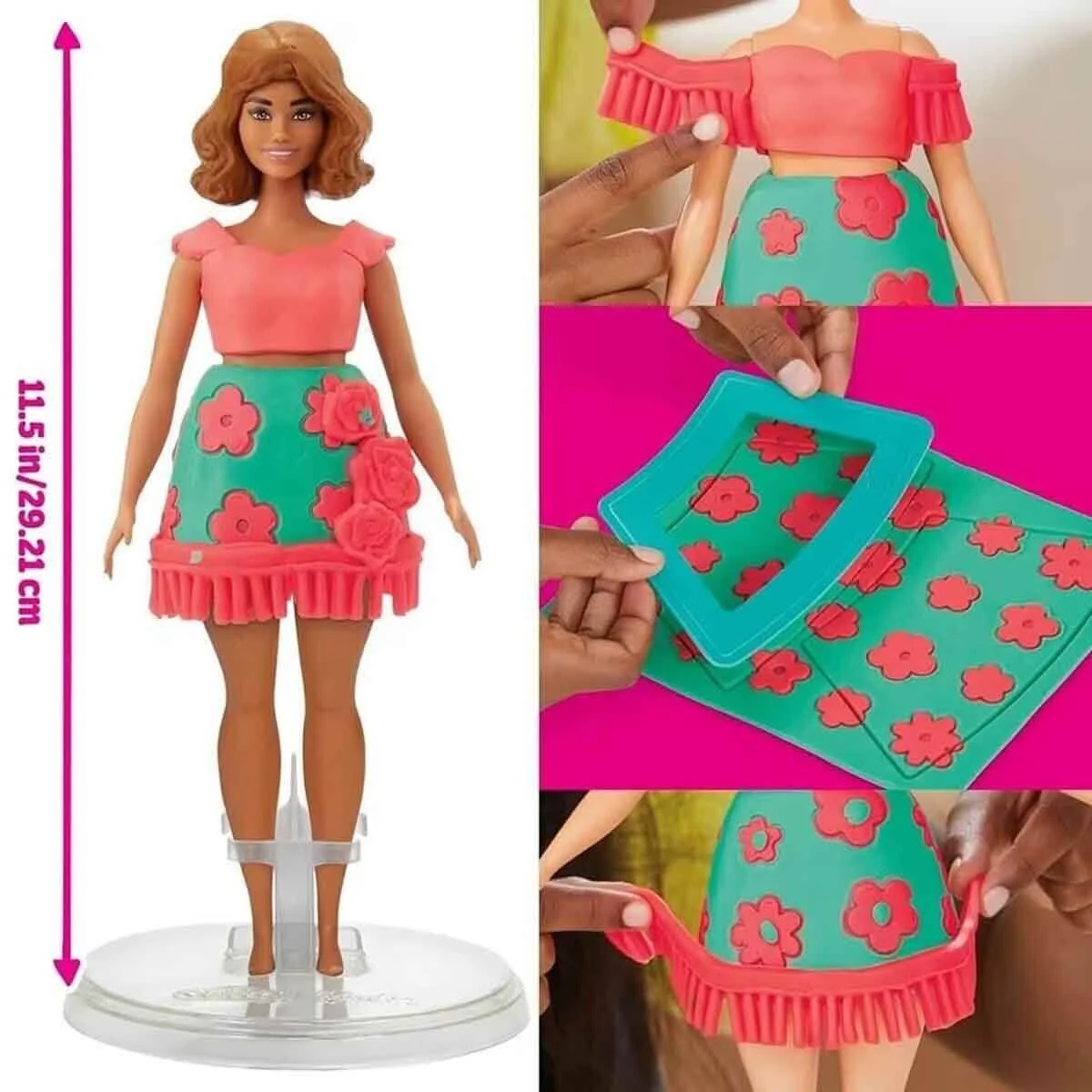 G1360 Play-Doh Barbie Çiçek Desenleri ve Püsküller Hamur Oyun Seti +3 yaş görsel 4