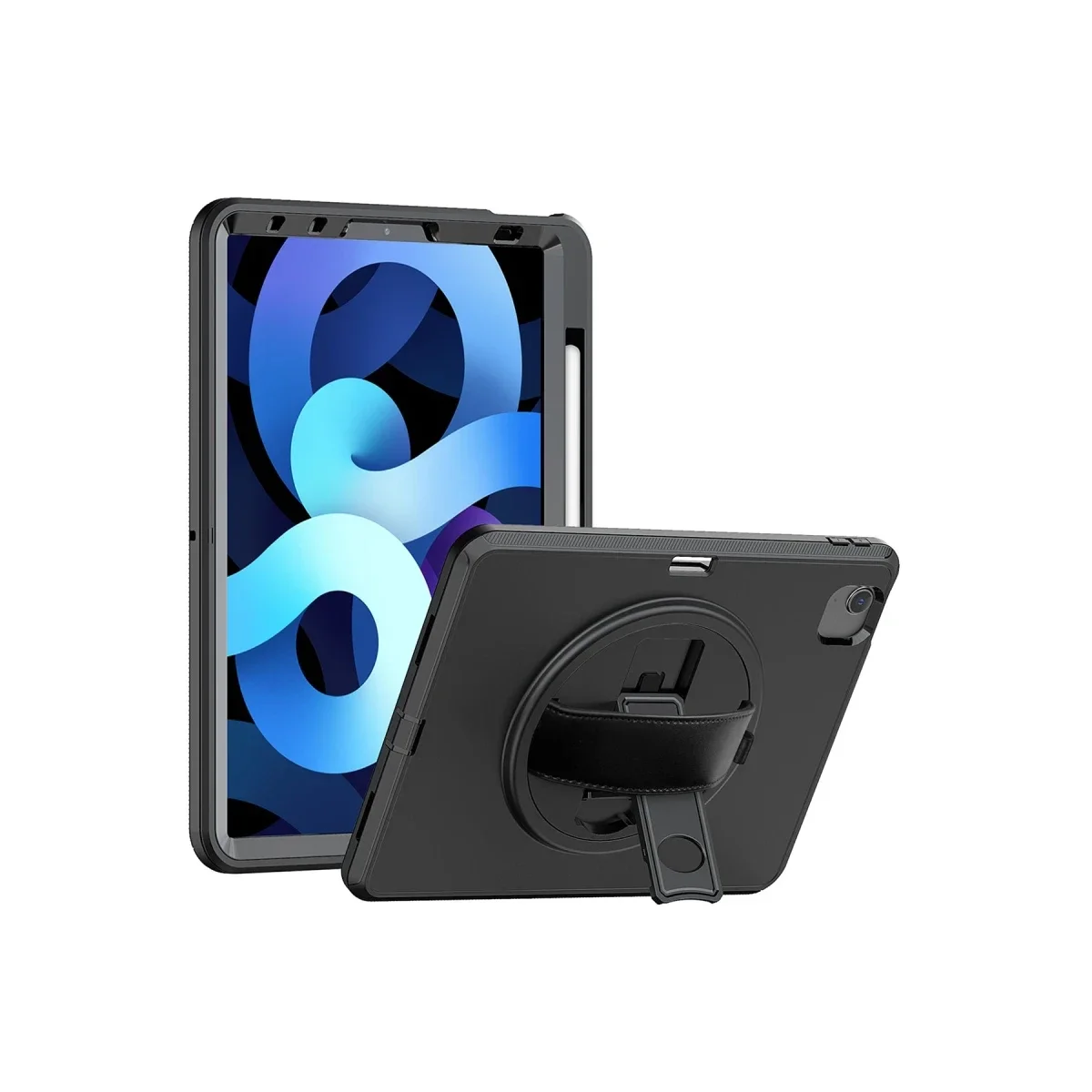 Apple iPad 2025 10.9 10.Nesil (A16) Kılıf Hand Strap Tablet Kılıfı - Siyah