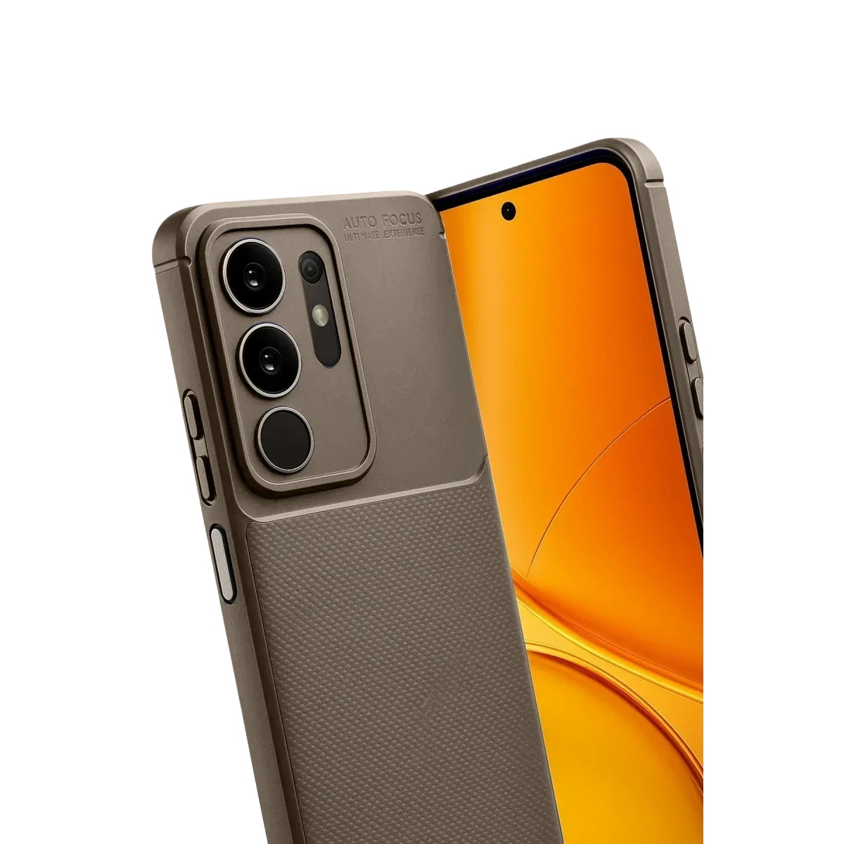 Vivo Y29 4G Auto Focus Karbon Kapak - Kahverengi görsel 2