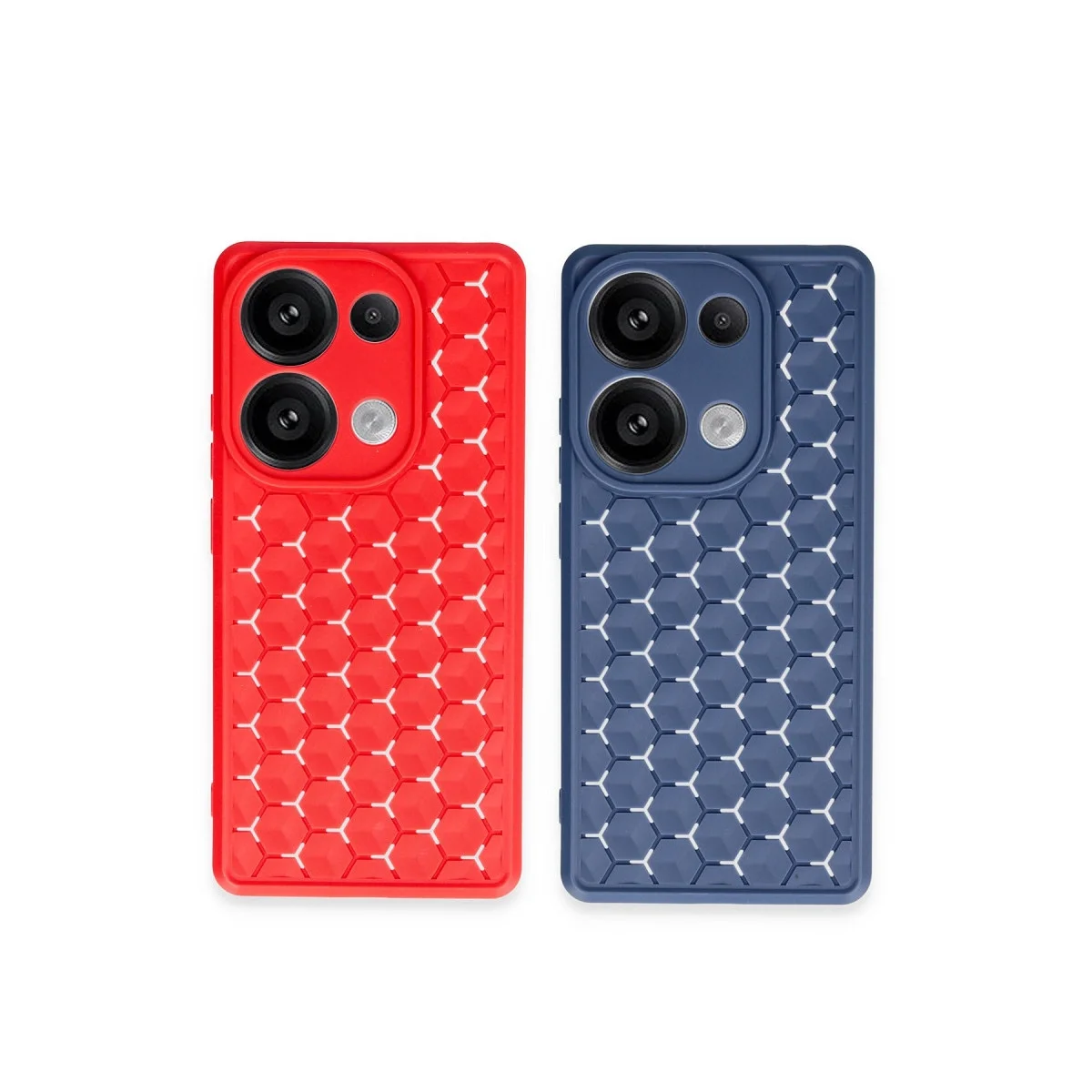 Xiaomi Redmi Note 13 Pro 4g Kılıf Petek Silikon Kapak - Kırmızı görsel 2