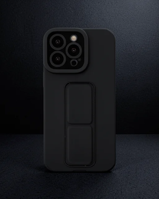 Apple İphone 14 Pro Kılıf Mega Standlı Silikon - Siyah