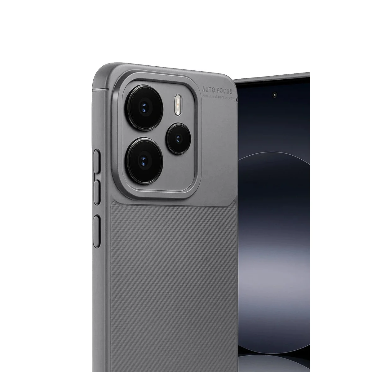Xiao Note 14 5g Auto Focus Karbon Kapak - Gri görsel 3