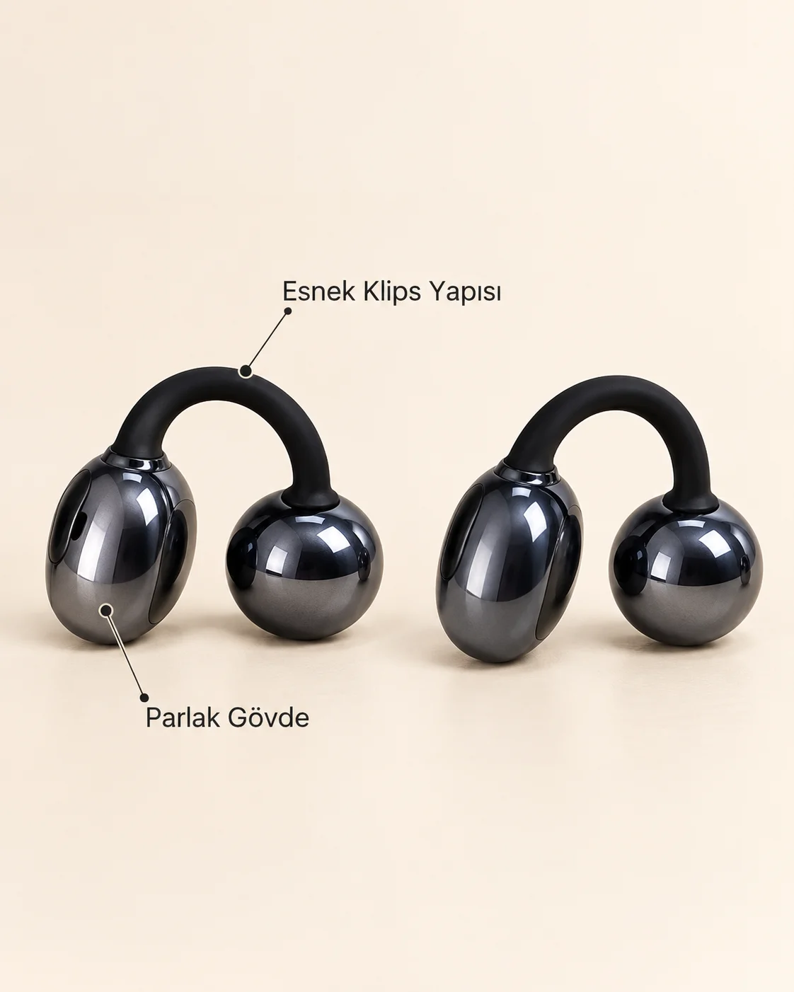 Küpe Tipi Klipsli Kulaklık 30 mAh Batarya 250 mAh Şarj Kutusu 2500 Saat Bekleme görsel 5