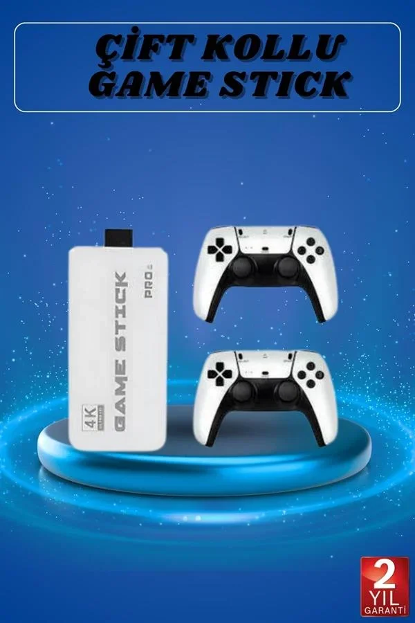 Game Stick 4K Retro Çift Kollu Atari Oyunlari +20000 Oyunlu Konsol Nostalji görsel 2