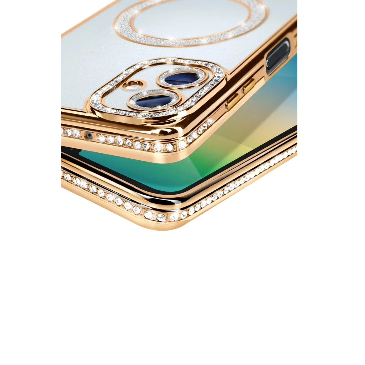 Samsung Galaxy A06 Joke Simli Magneticsafe Kılıf - Gold görsel 3