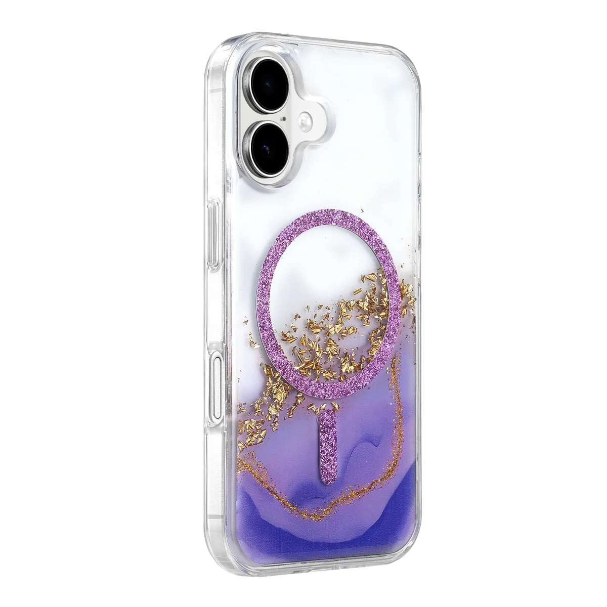 Onegif Apple iPhone 16 Lotus Simli Magsafe Kapak - Mor görsel 2