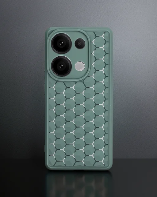 Xiaomi Redmi Note 13 Pro 4g Kılıf Petek Silikon Kapak - Koyu Yeşil